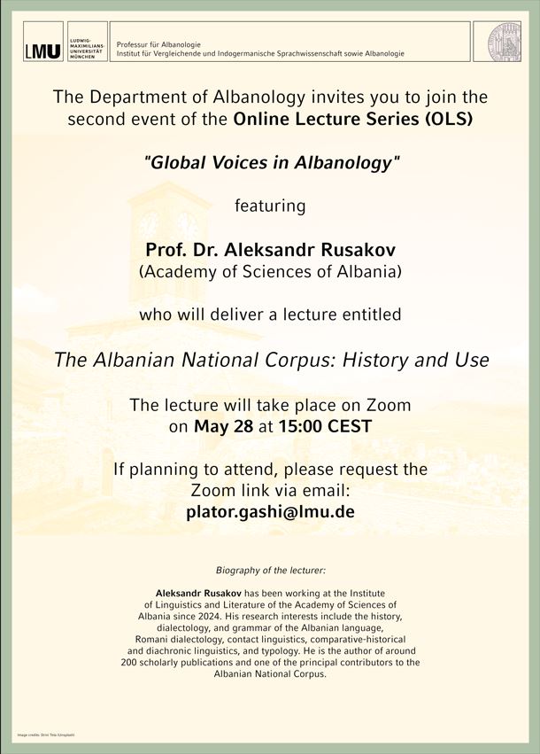 Online Lecture Series (OLS) "Global Voices in Albanology" 
